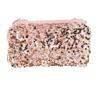 JOINPAYA Bolsa de Maquillaje de Tela Oxford y Terciopelo Lentejuelas Rosa, Gran Capacidad y Ligera Diseño Cuadrado Adecuado para Viajes y Almacenamiento Portátil