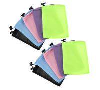 JOINPAYA Bolsa Pequeña de Malla de Nailon Cordón Ajustable, Juego de 10 Piezas 15x20 Cm en Negro, Azul, Rosa, Verde Neón y Morado, Bolsas Transpirables para Lavandería, Viaje y