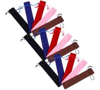 JOINPAYA Bolsas para Bolígrafos Cordón 15 Piezas Estuches Portátiles de Tela Gruesa Doble Cara Multicolor Café Azul Rosa Fundas Protectoras para Guardar Bolígrafos y