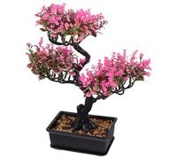 JOINPAYA Bonsái Artificial Pequeño en Maceta, Material Plástico Resistente, Decoración para Oficinas y Hogares, Color Rosa, Adorno para Escritorios y Zonas Interiores