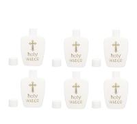 JOINPAYA Botellas de Agua Religiosas de Plástico 60ml, Pack de 6 Unidades para Pascua, Bautismo y Exorcismo, Botellas Vacías Portátiles para Agua Consagrada y Decoración Cristiana