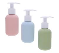 JOINPAYA Botellas de Viaje Recargables de Plástico Dosificador de Bomba, 3 Unidades de 100 Ml para Champú, Loción y Gel de Baño, Aptas para Uso en Baño y Viaje