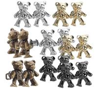 JOINPAYA Botones Ajustables para Jeans y Pantalones Clips Desmontables de Aleación Metálica Diseño de Oso 40 MM X 27 MM Paquete de 8 Pares 4 Colores Ajustador de Cintura para Uso