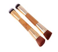 JOINPAYA Brochas de Maquillaje Profesional de Doble Punta Doradas, 2 Piezas Material Sintético, sin Desprendimiento, Adecuado para Difuminar y Aplicar Rubor en Mujeres
