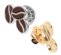 JOINPAYA Broche de Aleación de Zinc Forma de Grano de Café Set de 2 Piezas Color Metálico Broche Decorativo para Suéter Bufanda y Abrigo Accesorio Elegante para Mujer Celebraciones y