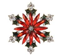 JOINPAYA Broche de Aleación Navideño para Mujer Broche Vintage Copos de Joyas Navideñas Gemas de Imitación para Collar de Vestir Accesorio de Copo para Fiestas de Navidad