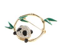 JOINPAYA Broche de Panda Estilo Chino Diseño de Bambú, Pin de Solapa Dorado Pequeño para Ropa de Mujer, Accesorio Decorativo Ligero para Chaquetas, Mochilas y Sombreros