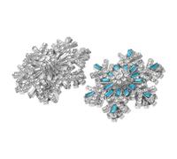 JOINPAYA Broche Giratorio de Cristal 3D para Mujer 2 Piezas Colores y Azul Broche Navideño Elegante Pedrería Brillante para Suéter Chal y Abrigo Accesorio Festivo de Invierno