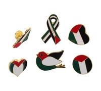 JOINPAYA Broches de Bandera 6 Piezas Set Diseño Variado Corazón Círculo Cinta Dorada Pájaro en Aleación para Decoración de Ropa Mochilas y Sombreros Accesorios Femeninos