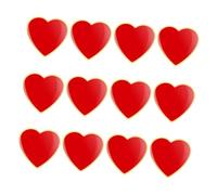 JOINPAYA Broches de Corazón para San Valentín y Bodas 12 Piezas Aleación de Zinc Roja Broche para Niña y Ceremonia Insignia de Voluntario Versátil para Eventos Obsequios