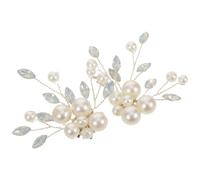 JOINPAYA Broches para Zapatos de Novia Perlas Sintéticas y Gemas de Imitación Clips Removibles Decorativos con Diseño Floral para Tacones y Zapatos de Mujer 2 Piezas en Plata