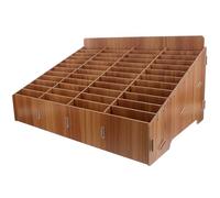 JOINPAYA Caja de Almacenamiento para Celulares de Madera Marrón 48 Compartimentos Organizador de Escritorio para Aula y Oficina Soporte Portátil para Teléfonos Móviles Múltiples