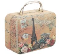 JOINPAYA Caja de Embalaje para Pestañas Postizas Retro Estilo Maletín Pequeño, Mini Contenedor Metálico para Almacenamiento de Joyas y Cosméticos, Adecuado para Viaje y Uso Doméstico