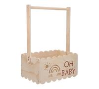 JOINPAYA Caja de Madera para Shower Perchero y Compartimentos Modulares, Acabado Natural Suave y Diseño Beige para Ropa de Ñiño en Baños Familiares
