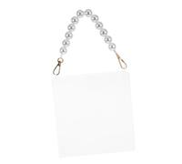 JOINPAYA Caja Organizadora Acrílica Pequeña Transparente con Asa de Perlas para Regalos de Boda Contenedor Cuadrado Reutilizable para Recuerdos y Detalles Obsequios