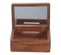 JOINPAYA Caja para Música DIY de Nogal con Tapa Transparente Estuche Mini para Mecanismo de Notas Carcasa de Madera para Caja Musical Manual Exhibidor Protector para Coleccionistas