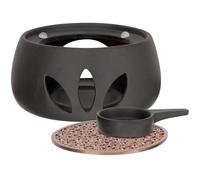 JOINPAYA Calentador de Té Japonés Cerámico Hueco Base Antideslizante, Estufa para Calentar Tetera Portavelas, Set para Mantener Té y Leche Calientes en Hogar y Oficina