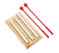 JOINPAYA Campanas De Mano De Tres Tonos Para Música y Mindfulness Instrumento De Percusión Para Yoga y Sanación Clase Incluye Mallete Color Marrón