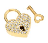 JOINPAYA Candado de Deseos en Forma de Corazón para Candado Colgante Dorado Pequeño Bloqueo Escénico para Bolsos y Maletas Resistente y Decorativo 1 Pieza