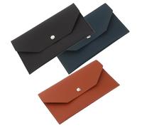 JOINPAYA Cartera Tipo PU para Mujer 3 Piezas Azul Lago Negro Marrón Compacta y Delgada Organizador Económico Ranuras para Tarjetas Monedero Portátil para Finanzas Personales y Viaje