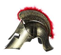 JOINPAYA Casco Romano de Hombre de Plástico Penacho Rojo Pequeño Accesorio para Disfraces Adultos Adecuado para Fiestas Carnavales y Juegos de Rol Casco de Soldado Romano para Cosplay