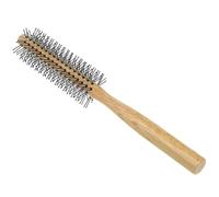 JOINPAYA Cepillo Redondo Pequeño para Pelo Rizado Cerdas de Nailon, Mango de Madera Schima Superba, Cepillo para Secar Secador, Adecuado para Peinado Rápido y Definido en Mujeres y Hombres