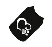JOINPAYA Chaleco De Huella De Amor Mascota Ropa De Mascota Perro para Perros Pequeños Pata Tops De Verano Cachorros Accesorios para Perros Vestir Trajes Suave Ropa para Perros Aseo Mi Black