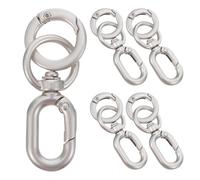 JOINPAYA Cierres Giratorios con Resorte Metálico y Llaveros Lacados, Gancho de Doble Apertura Compacto con Clip Giratorio para Manualidades, Bisutería y Accesorios, 5 Juegos con Anilla