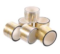 JOINPAYA Cinta Washi Adhesiva Decorativa PET 3m 6 Rollos Diseños de Mariposas Plumas Piñas y Hojas Resistente al Agua para Scrapbooking Manualidades y Decoración Creativa