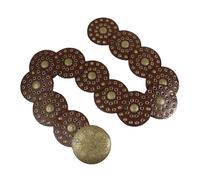 JOINPAYA Cinturón para Mujer Estilo Retro Hebilla Redonda Dorada Cinturón de Disco para Fiesta y Playa de Piel Sintética Color Café Accesorio de Moda Versátil