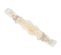 JOINPAYA Cinturón para Vestido de Novia de 270 CM Color Blanco Leche Diseño de Flores y Perlas Fajín Ajustable para Boda Dama de Honor y Maternidad Accesorio Elegante para Eventos