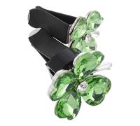 JOINPAYA Clip de Aromaterapia para Coche Diseño de Cuatro Hojas Suerte, 2 Piezas de Cristal Verde, Material Acrílico y Aleación, Decoración Interior Lujosa y Elegante