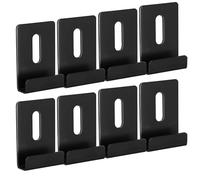 JOINPAYA Clips de Espejo de Acero Inoxidable Negro para Montaje en Baño y Hogar, Soporte Resistente entre Estante de Vidrio y Pared, 8 Piezas Tornillos Incluidos