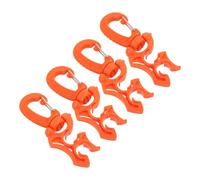 JOINPAYA Clips para Manguera de Buceo Doble con Mosquetón, Soporte para Regulador de Baja Presión, Orificio 10x10 Mm, Color Naranja, 4 Unidades para Accesorios de Buceo y Snorkel