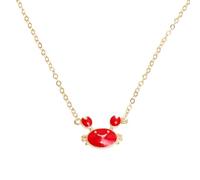 JOINPAYA Colgante de Plata de Ley 925 Diseño de Pequeño Cangrejo Dorado, Collar Romántico y Delicado para Mujer, Resistente al Deslustre Plomo