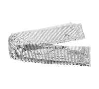 JOINPAYA Collar Bufanda Largo de Aluminio Plateado para Mujer Ligero y Creativo Accesorio Moderno para Fiestas y Uso Diario Collar Bufanda Brillante Diseño Sencillo y Original