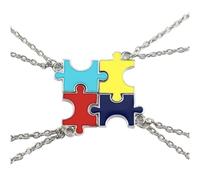JOINPAYA Collar Colgante de Rompecabezas Creativo para Recuerdos de Graduación, Aleación Ligera y Cómoda, Juego de 4 Piezas para Mejores Amigas