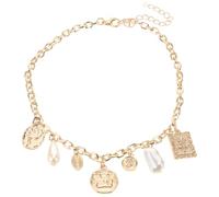 JOINPAYA Collar Colgante Mujer Colgante Rostro Humano de Aleación Dorada, Joyas Cuello Femeninas, Decoración del Cuello Versátil para Uso Casual y Formal
