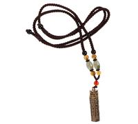 JOINPAYA Collar Colgante para Hombre Contenedor de Latón Abrible, Collar Vial de Aceites Esenciales, Joyería Religiosa Colgante Plegaria Lengyan, Cuerda Trenzada Negra, Accesorio