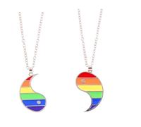 JOINPAYA Collar Colgante Yin Yang para Parejas Diseño Rompecabezas Arcoíris Aleación Resistente 1 Par para Aniversario Boda y San Valentín Joyería Unisex de Moda