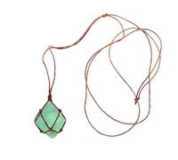 JOINPAYA Collar de Piedra Cruda Natural Verde Fluorita Colgante Octaédrico de Cristal sin Pulir para Mujer Joyería Espiritual Colgante de Piedra Cruda Accesorio Relajante y Elegante