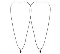 JOINPAYA Collar Juego Magnético Colgante de Corazón Cosido 2 Collares Negros Cuerda Negra Obsequio para Enamorados San Valentín Cadena Decorativa para Amantes