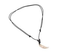 JOINPAYA Collar para Hombre Colgante de Diente Falso Acrílico en Color Beige Estilo Tribal Vintage Collar Pirata Unisex Resistente para Uso Diario y Ocasiones Obsequios