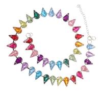 JOINPAYA Collar para Mujer Estilo Vintage Cadena para Clavícula Collar Gemas de Imitación Coloridos Joyería de Verano Delicada Obsequio Día Madre