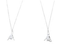 JOINPAYA Collares Colgantes Colgante de Manos Pequeñas, Cadena de Cuello Plateada, Set de 2 Piezas para Aniversario y Regalos Románticos, Joyería Conmemorativa para Amantes