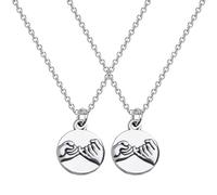 JOINPAYA Collares de Amistad Aleación Elegante Cómodos de Llevar y Fáciles de Poner Diseño Mano a Mano Pack de 2 para Obsequio Especial entre Amigas