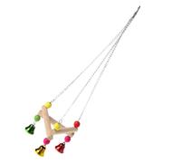 JOINPAYA Columpio de Madera para con Soporte Triangular Juguete Divertido y Seguro para Pájaros Pequeños como Agapornis y Periquitos para Ejercicio y Entretenimiento Casa y Exteriores