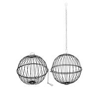 JOINPAYA Comedero Colgante para Colibríes 2 Piezas, Bola de Acero Inoxidable para Alimentación Exterior, Soporte Metálico Resistente, Adecuado para Jardín y Ventanas al Aire Libre