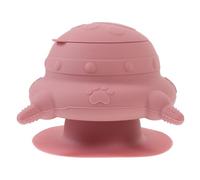 JOINPAYA Comedero De Leche para Cachorros con Tetinas De Silicona Rosa Estación De Alimentación Múltiple para Cachorros y Gatitos Base Antideslizante Práctico y Resistente para Mascotas