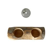 JOINPAYA Comedero para Pájaros de Madera de Manzano Fijo Tornillo Grande, Soporte Resistente, Cuenco Grande para Alimentación de Loros y Cacatúas en Jaula